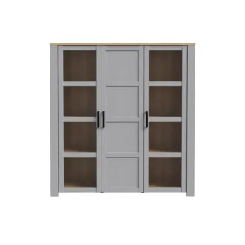 Vetrina Rovere grigio e Riviera, 3 ante, L.151 H.160