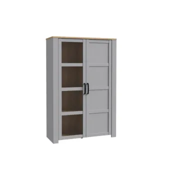 Vetrina Rovere grigio e Riviera, 2 ante, L.106 H.160