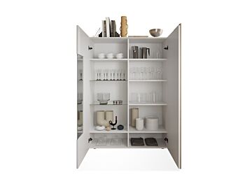 Vetrina moderna, 2 ante, Bianco Lucido e Kadiz