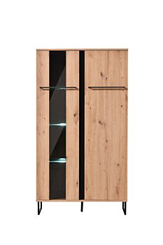 Vetrina industry scontata, finitura Rovere e Nero