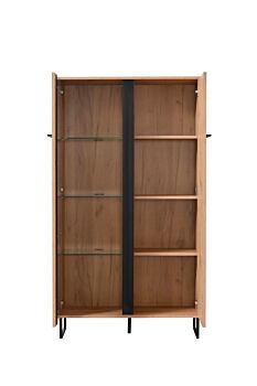 Vetrina industry scontata, finitura Rovere e Nero