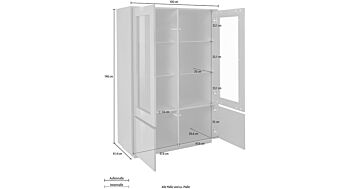 Vetrina di design in finitura antracite laccata lucida