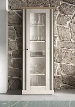 Soggiorno Shabby, porta tv vetrine e tavolino da caffè, Rovere meringa e Cadiz