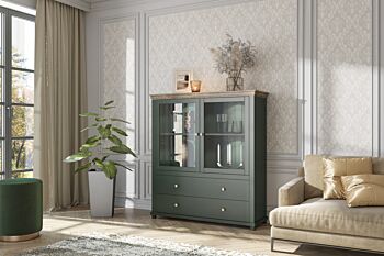 Vetrina bassa salvaspazio colore verde scuro 