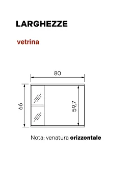 parete con vetrina sospesa
