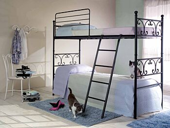 Letto a castello Dressler, color grafite, made in Italy