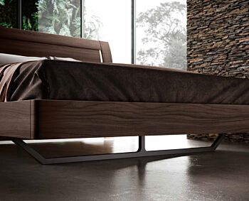 Letto in legno matrimoniale, finitura Noce moro