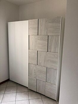ACQUISTA ANCHE TU Armadio scorrevole bianco opaco e grigio a 2 ante 