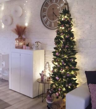 Credenza capiente, Madia di Design, 4 ante Alta, Bianco Lucido