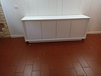 Conveniente Credenza Moderna, Madia di Design, 4 ante, Bianco Opaco