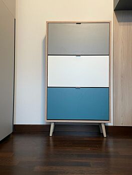 Colorata Scarpiera moderna Lavik 3 ante doppia profondità Zenzero Shop
