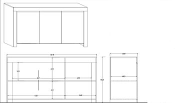 Credenza Moderna, Madia di Design, 3 ante, Bianco Lucido, Alba