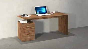 Scrivania 3 cassetti, 160x75x60 h cm, Rovere wotan