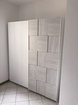 ACQUISTA ANCHE TU Armadio scorrevole bianco opaco e grigio a 2 ante 