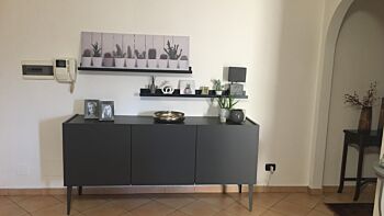 ACQUISTA ANCHE TU Madia moderna 3 ante, Grigio Opaco con piedini