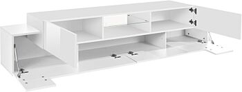 Innovativo Mobile porta tv Bianco, 2 ante 2 ribalte, larghezza 220 cm