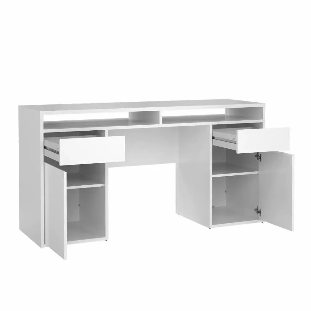 Libreria da appoggio per scrivania 2 ripiani Bianco Frassinato H.105x9 –  WebMarketPoint