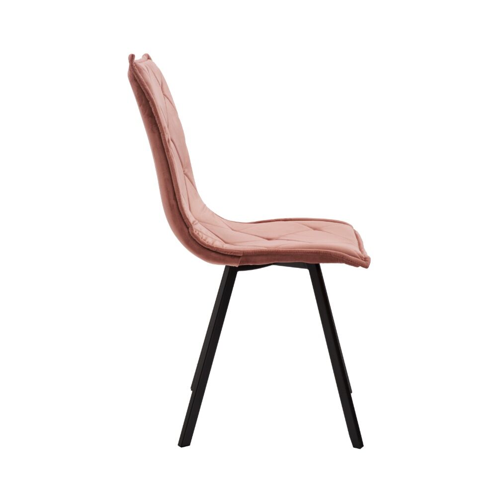 Elegante Sedia di design in velluto, colore Rosa