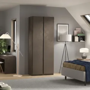 Armadio 2 ante, Bronzo con maniglie gola Antracite, collezione Mondo