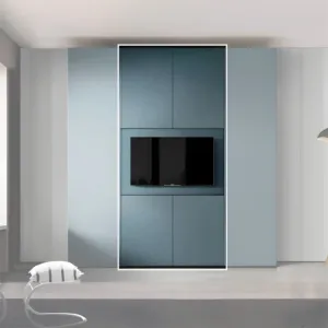 Armadio con vano tv, 4 ante, Petrolio