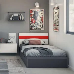 letto rosso e bianco