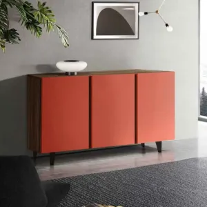 credenza rossa con piedi