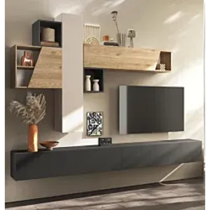 Aggiungi al carrello Parete attrezzata 276x30x175 h cm, Cashmere, Cadiz, Lava, collezione Logica