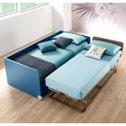 Divano letto Fillet Moretti Compact con secondo letto estraibile, Blu navy