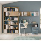 Zona studio moderna camerette, finitura Cadaques, Royal oak e Cemento artico