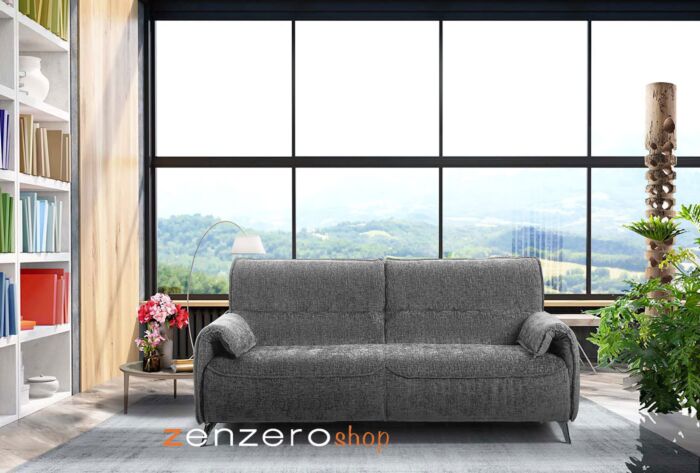 Divano letto K2 in tessuto sfoderabile Grigio, posti