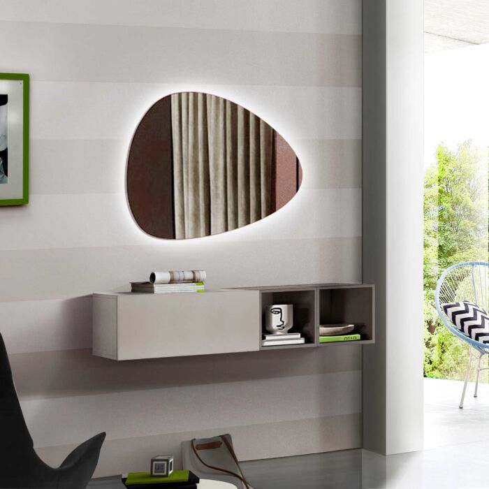 Artloge Specchio da Parete ingresso: 80x80cm Specchio Bagno Senza cornice Decorativo da Parete Moderno Argento Vetro di Cristallo con Bordo Smussato per Camera Letto Corridoio Entrata