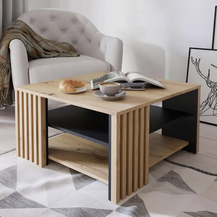 2 Pz Tavolini Da Salotto,Tavolini Da Caffè,Tavolini Da Soggiorno Rovere Marrone 50x46x35cm In Legno Multistrato Cfw80752 90615364