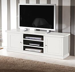 Porta TV in legno, bianco opaco, 160X55 cm