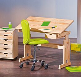 Links, scrivania Julia per bambini in legno naturale