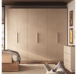Armadio battente 6 ante, finitura Cashmere, L.275 H.240