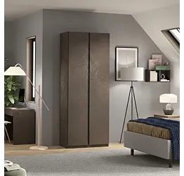 Armadio 2 ante, Bronzo con maniglie gola Antracite, collezione Mondo