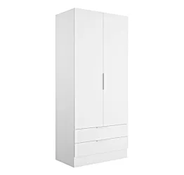 Armadio multiuso 2 cassetti, bianco, made in Italy Zenzero Shop