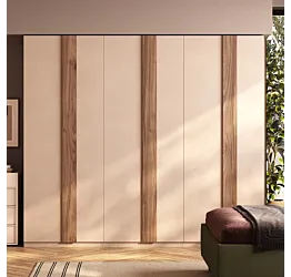 Armadio battente 6 ante, Cashmere e Noce caramello, L.273 H.240
