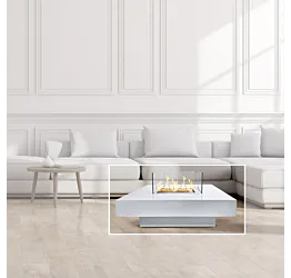 Camino a bioetanolo per interno, Bianco, 70x70x35 h cm Zenzero Shop