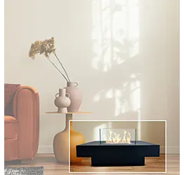 Camino a bioetanolo per interno, Nero, 70x70x35 h cm Zenzero Shop