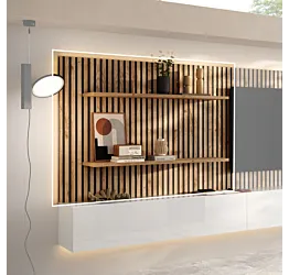 Boiserie con due mensole, L.138 H.100, Cadiz cannettato