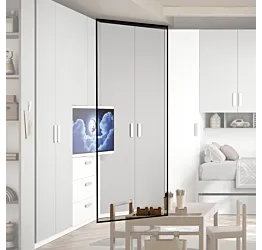 Cabina ad angolo, L.120 x 120 H.240, Bianco opaco e Gesso