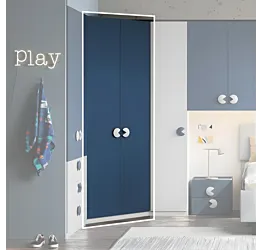 Cabina ad angolo, L.120 x 120 H.240, Bianco opaco e Blu navy