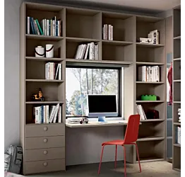 Zona studio ragazzi, finitura Visone, L.250