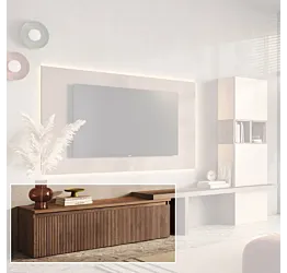 Base cassettone 138x40x40 h cm, Mercure cannettato in rilievo, collezione Logica