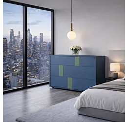 comò moderno laccato blu