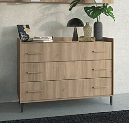 Comò moderno con piedini in finitura Royal Oak