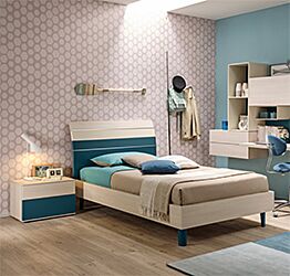 Letto Bend una piazza e mezza Moretti Compact, Larice, Pavone e Champagne