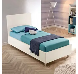 Letto singolo contenitore Plane Moretti Compact, finitura Bianco luce