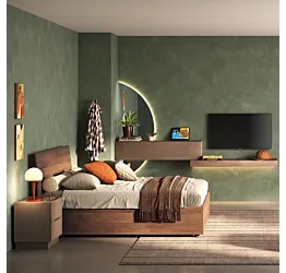 Letto matrimoniale moderno, finitura Mercure, 160x195